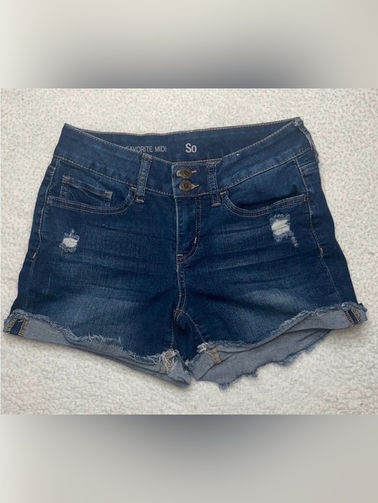 SO Denim - Cut off denim shorts stretch favorite midi So Distressed